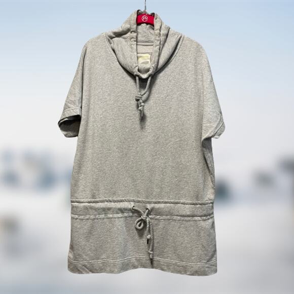 Old Navy Gray Tunic Cowl Necklie Sweatshirt with tie Waist Med - Picture 3 of 11